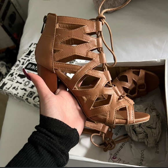 Charlotte Russe Shoes - Brown lace up heels
